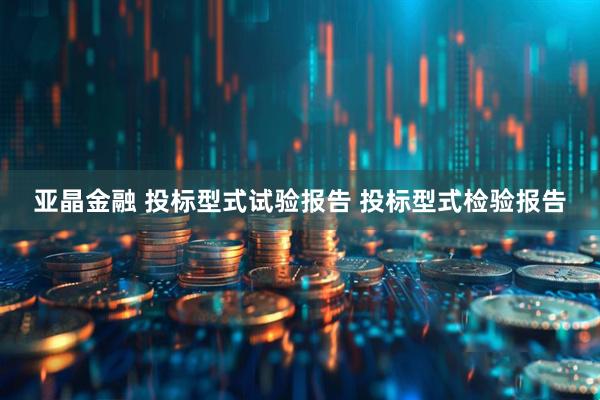 亚晶金融 投标型式试验报告 投标型式检验报告
