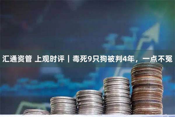 汇通资管 上观时评｜毒死9只狗被判4年，一点不冤