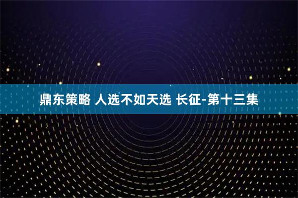 鼎东策略 人选不如天选 长征-第十三集